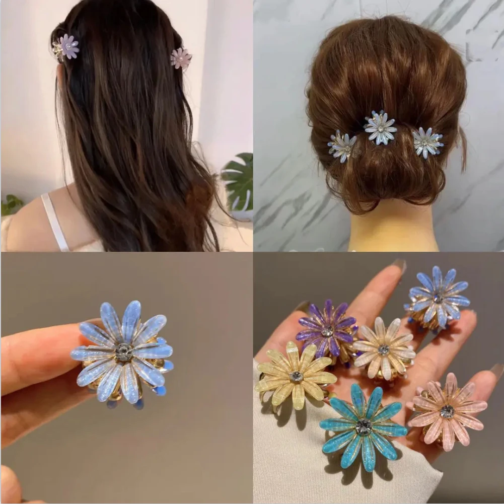 韩版小清新发卡网红气质成女时尚小菊花款抓夹发饰边夹发夹头饰