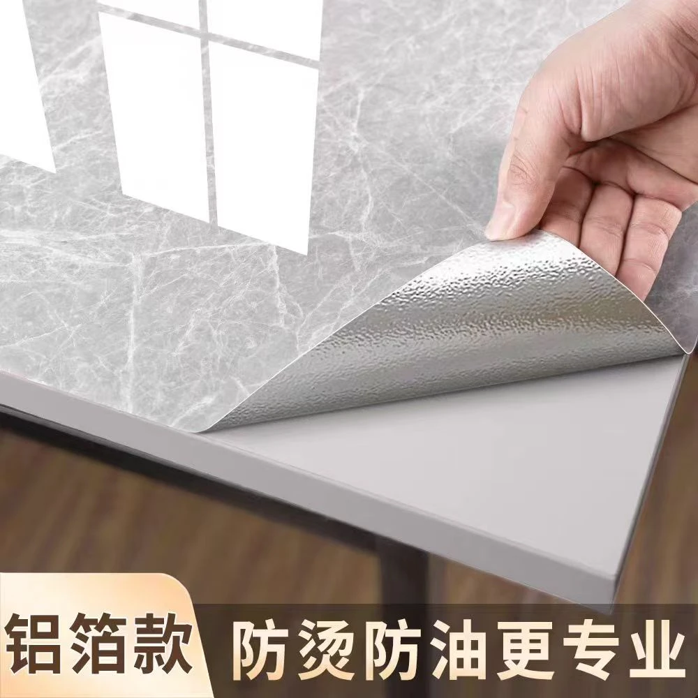 厨房防油贴纸灶台耐高温加厚耐磨橱柜防水大理石纹PVC自粘贴墙纸
