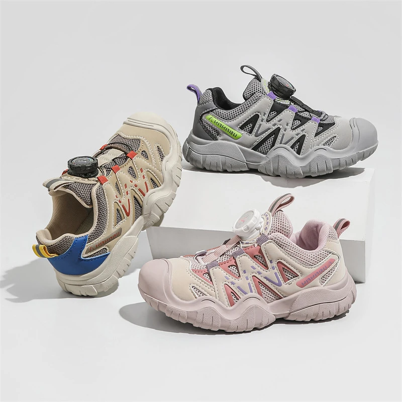 男女童时尚百搭运动鞋旋转钮扣校园休闲鞋老爹鞋100