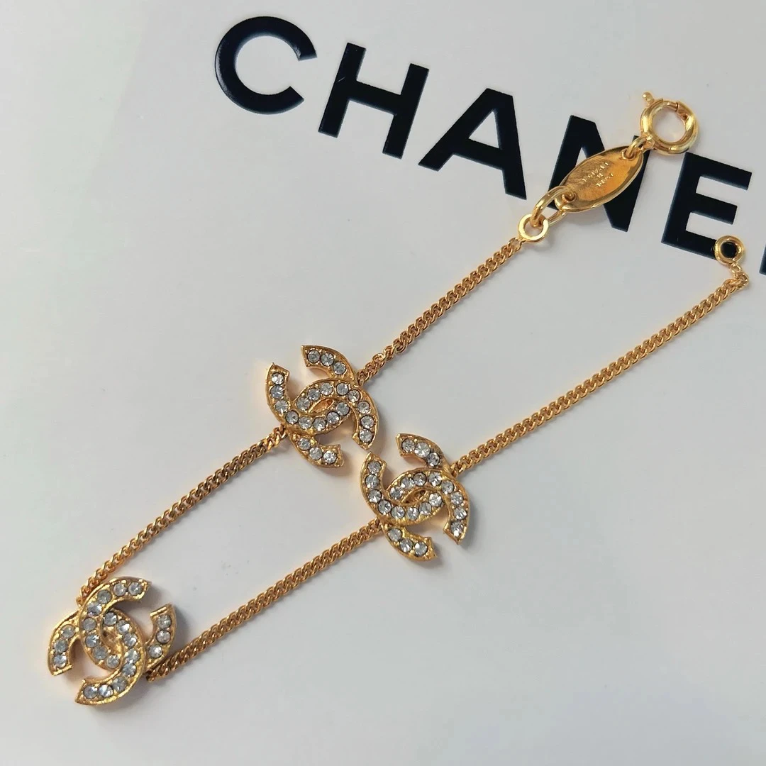 95新 Chanel/香奈儿 Chanel vintage香奈儿中古满钻cc手链