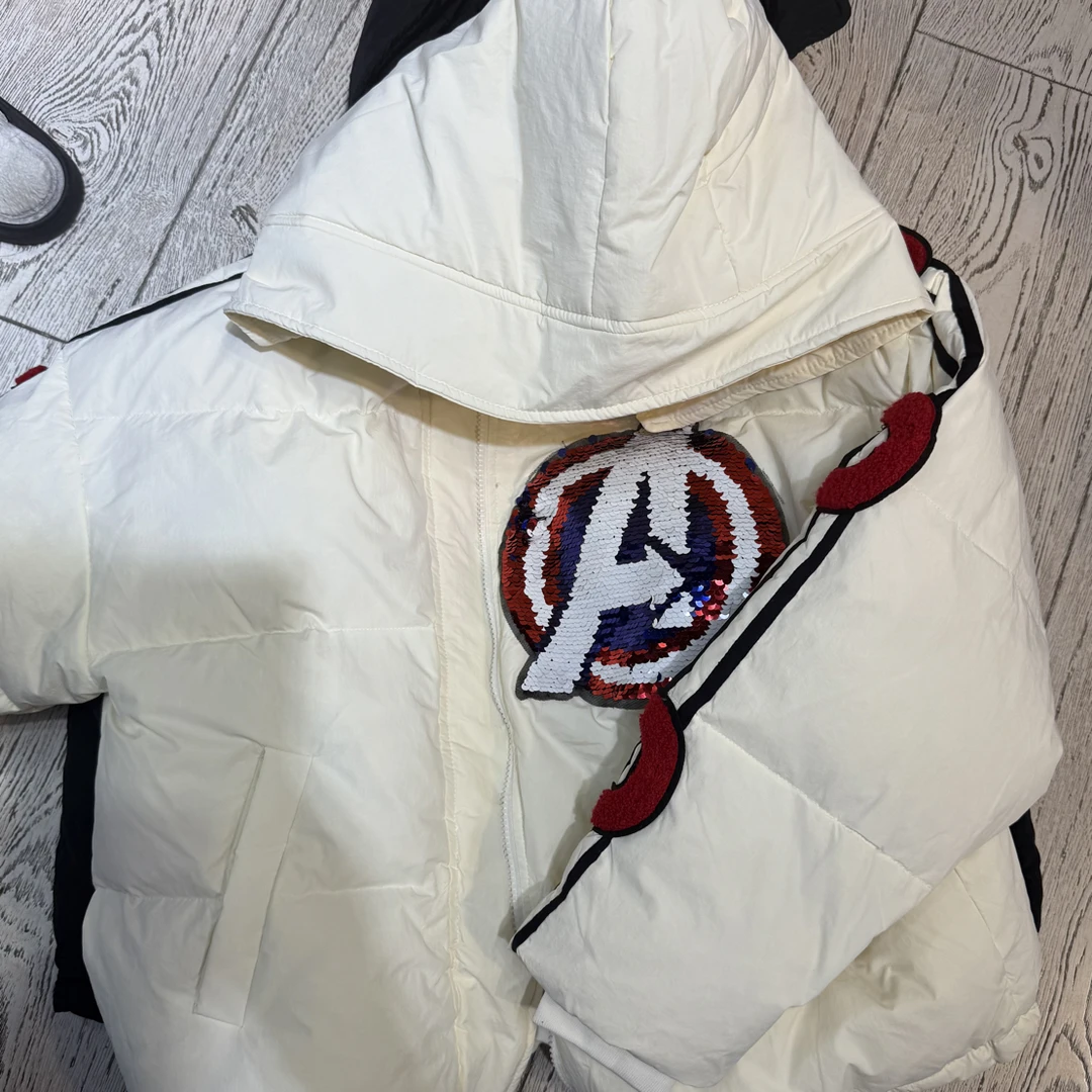 A字白条免洗潮牌面包服