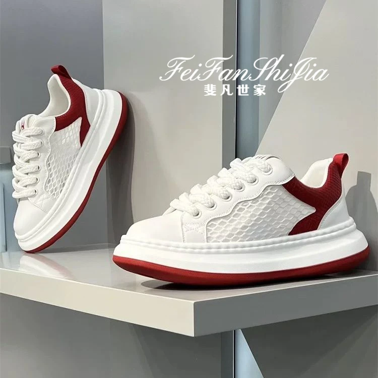 鞋子男款爆款2025新款夏季透气百搭网面小白鞋干净感痞帅男鞋板鞋