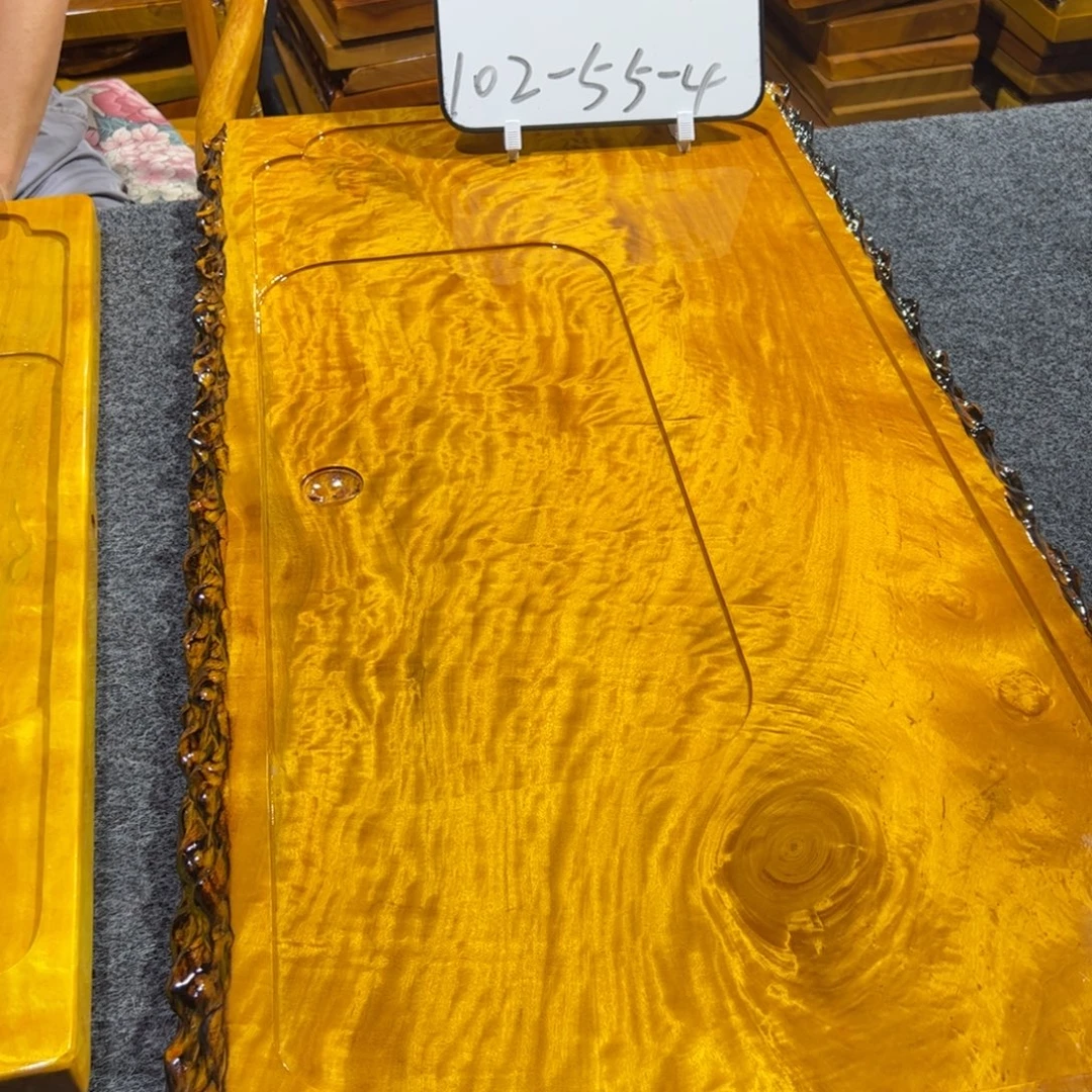 缅甸大叶金丝楠实木茶盘