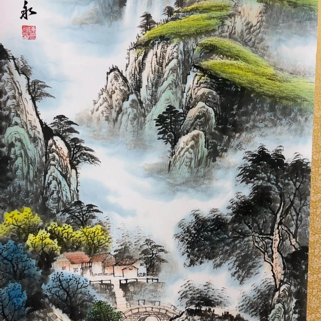 人***桑国画QA原创山水作品!带证书!限购一单