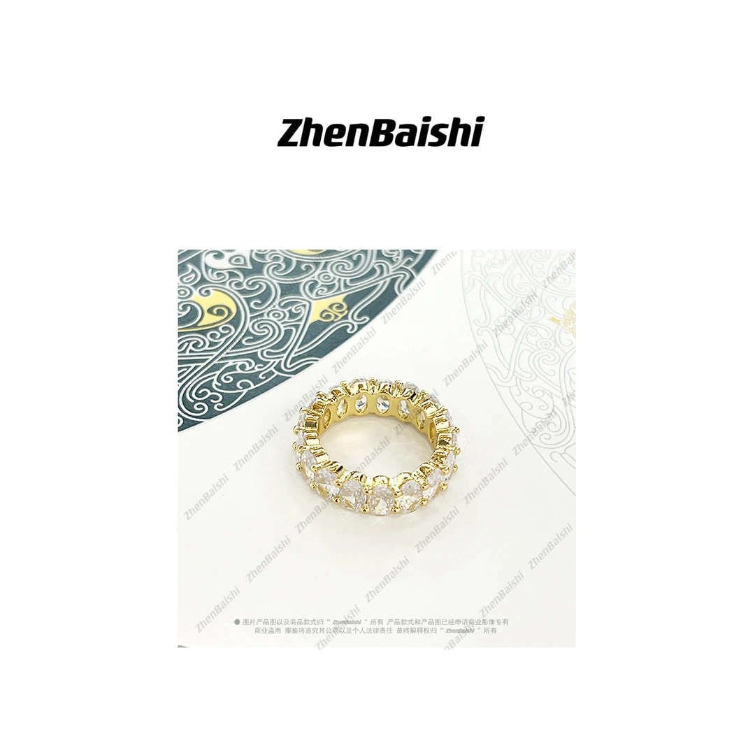 合金合成锆石戒指 小众轻奢款精致戒指【19494】