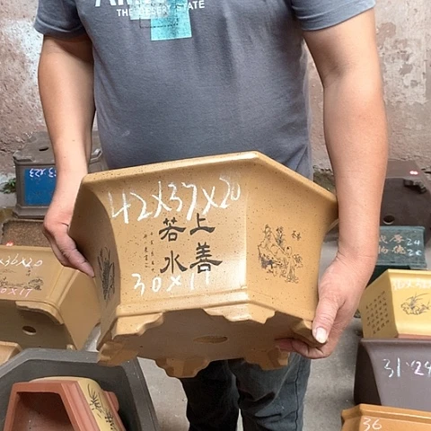 紫砂花盆手工艺品