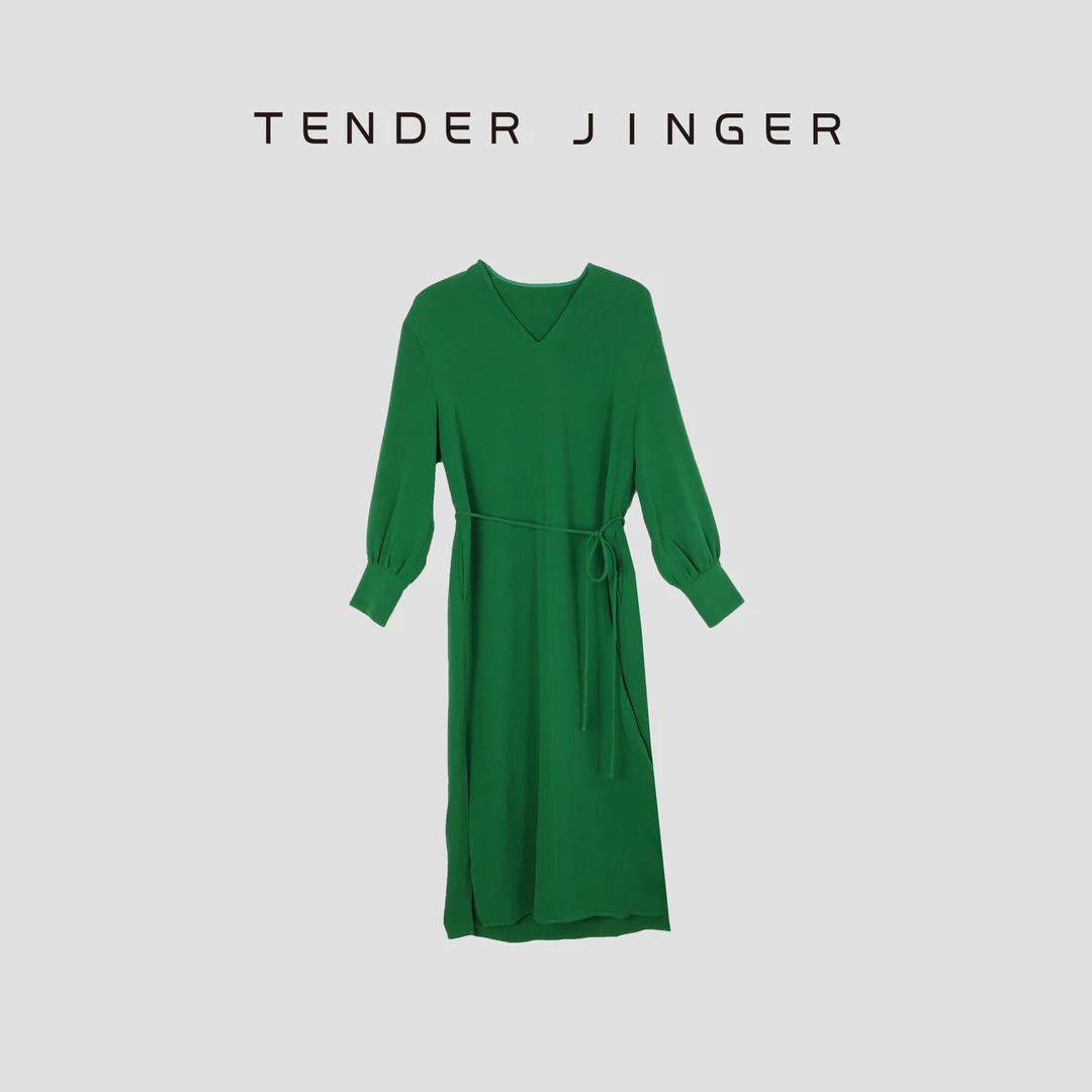 Tender Jinger【活动】V领收腰气质连衣裙T52KP30699