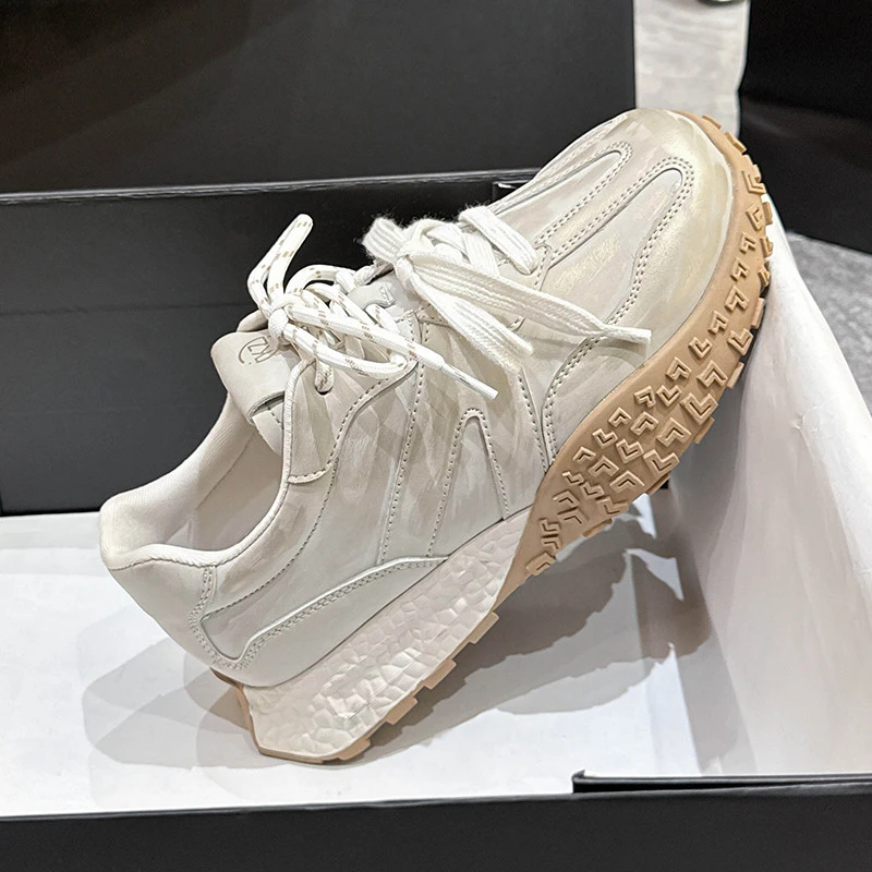 德训鞋女2025春季新款户外登山鞋休闲运动阿甘鞋不累脚真皮小白鞋