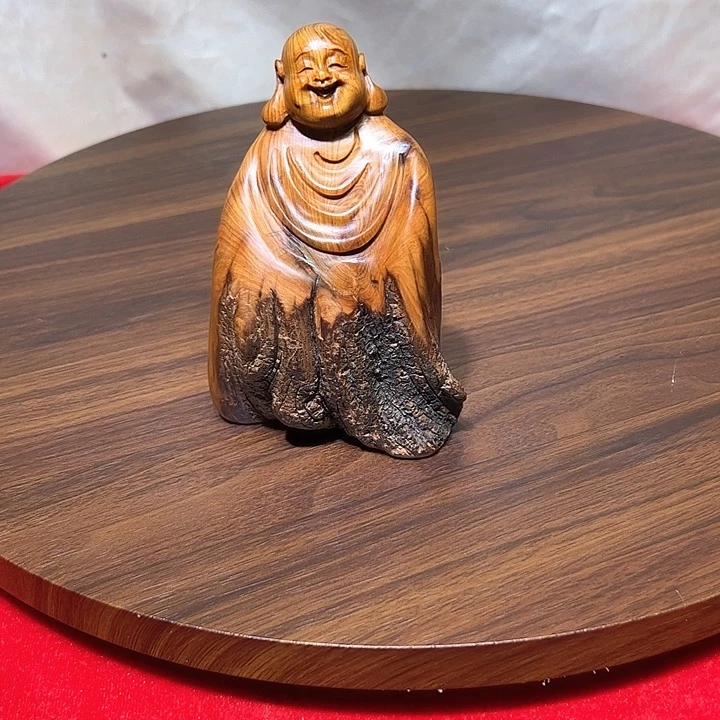 柏木（崖柏）青****?崖柏手把件弥勒