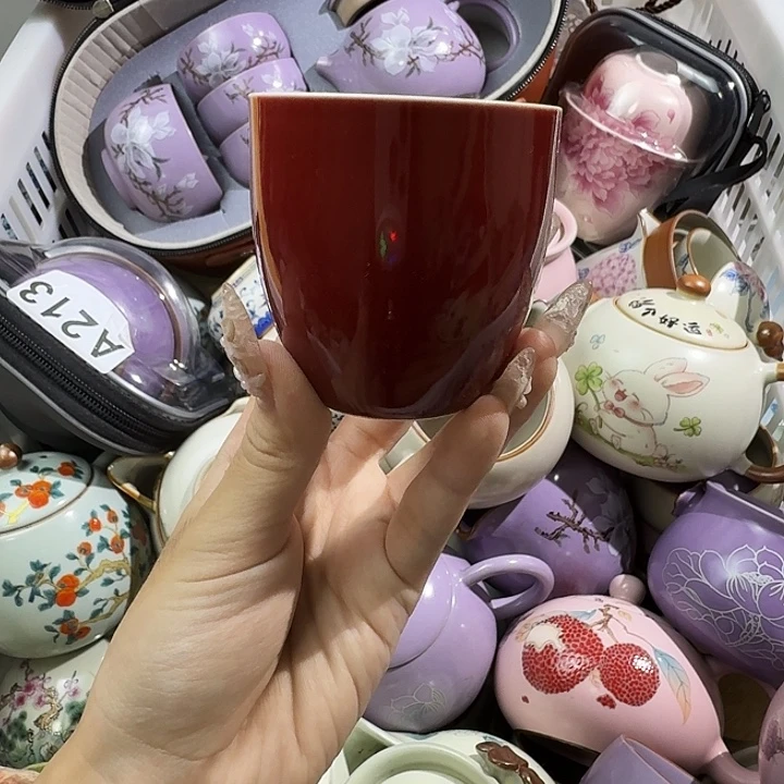 羊脂玉朗红沉香杯