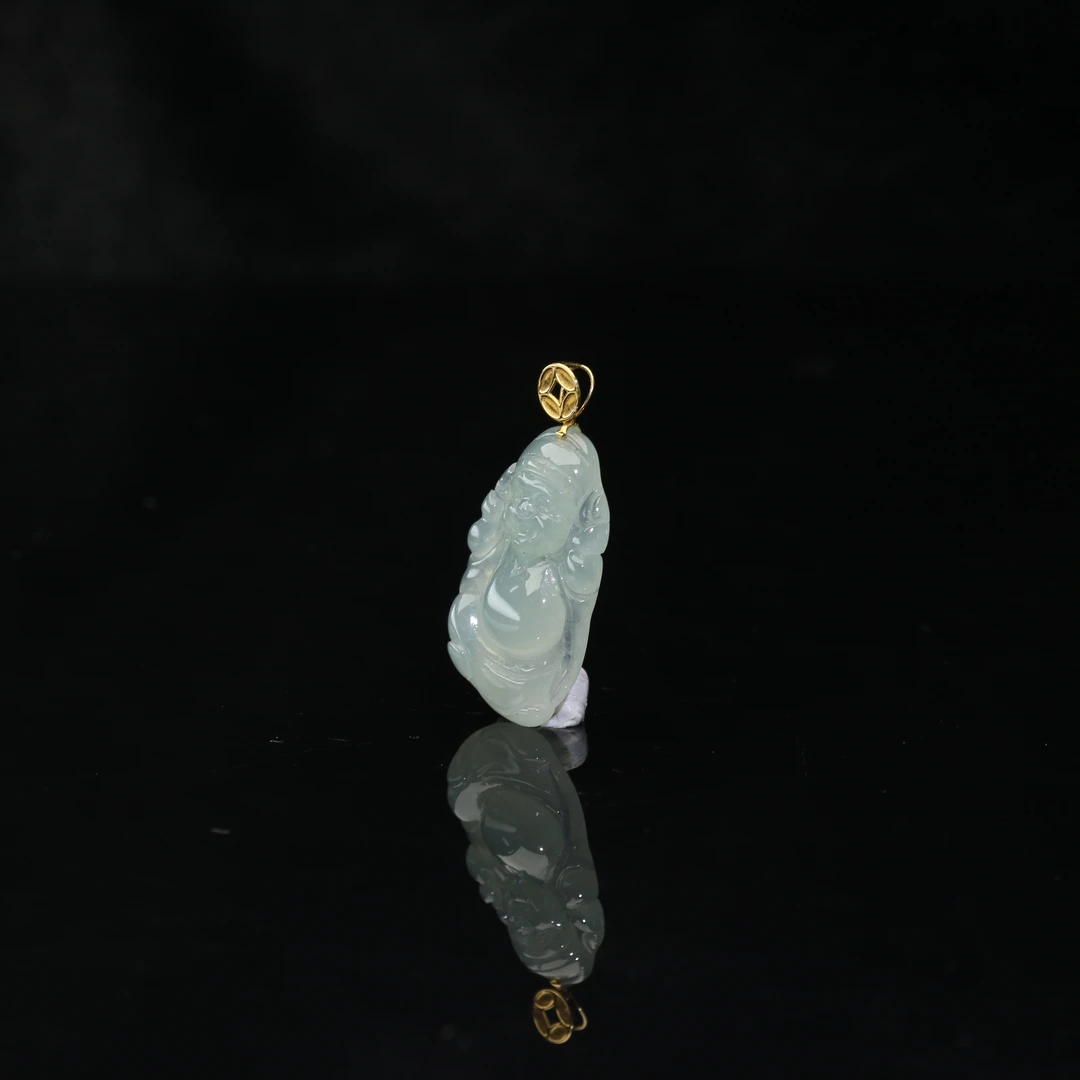 FC8天然缅甸A货18k冰绿财神/600432/保利厦门拍卖