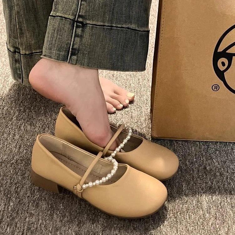 【香港轻奢Sakurano&樱央】晚晚风温柔鞋方跟单鞋女2025新款夏季