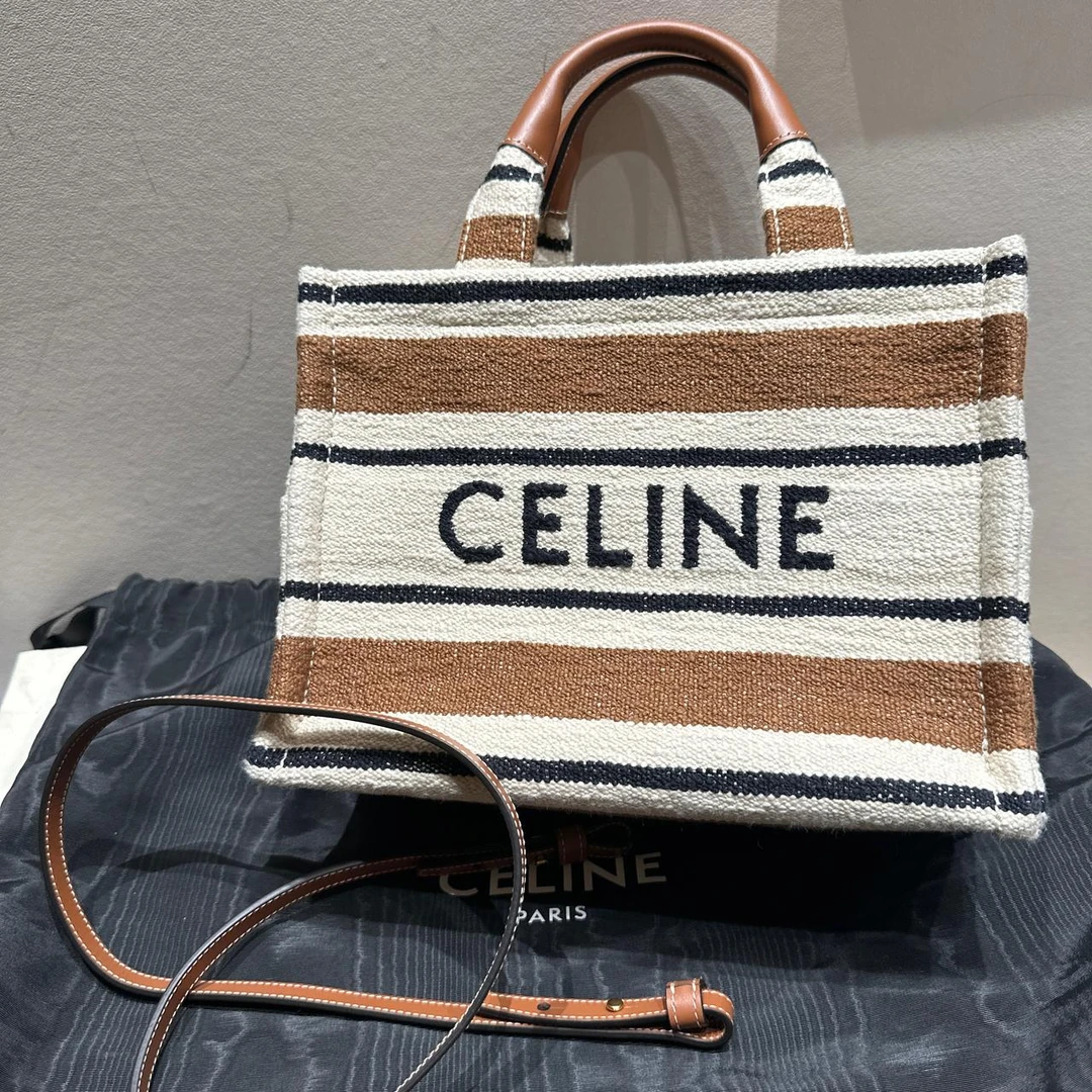 大吉中古/Celine瑟琳拼色小号帆布单肩包