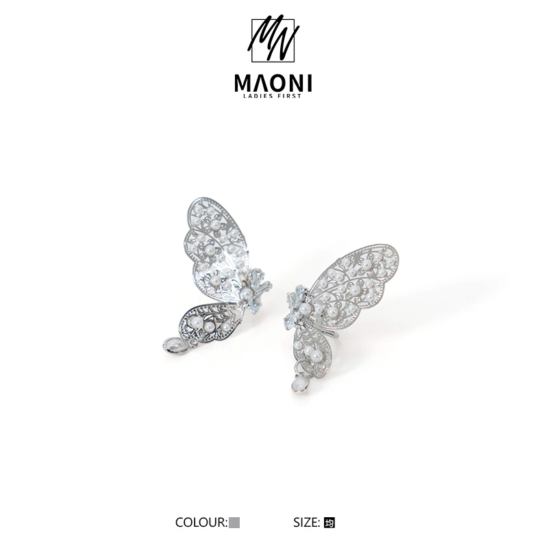 合金耳饰 毛妮Peshe【甜美精灵】超仙蝴蝶翅膀耳骨夹女DX8806