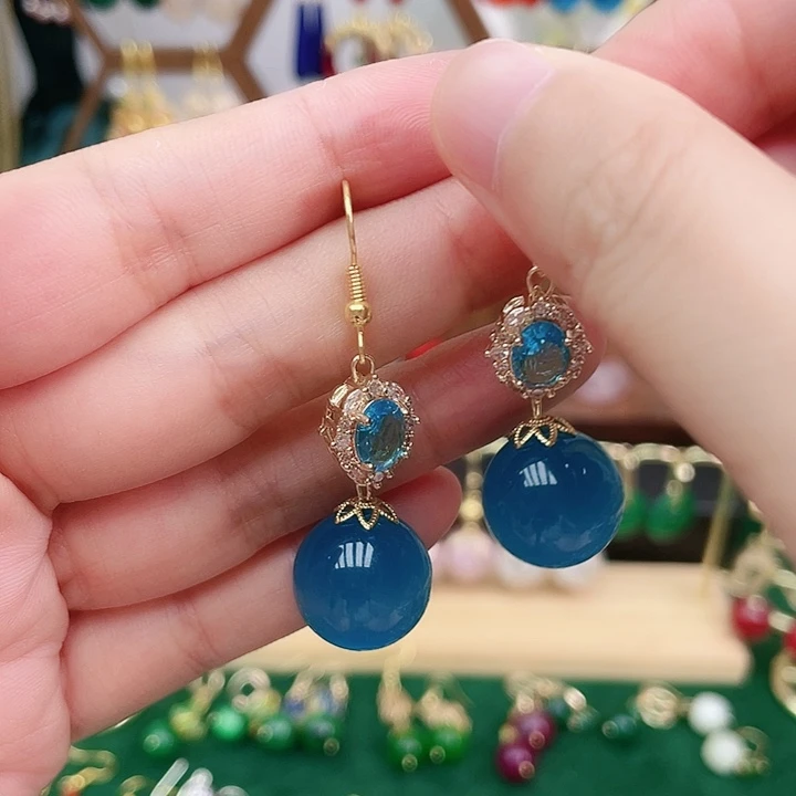 合金石英岩玉耳钉