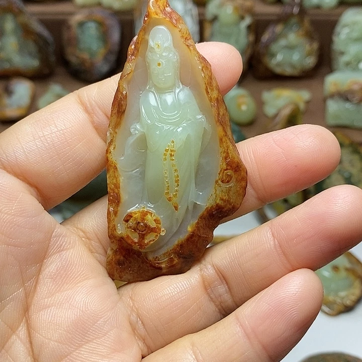 大***子岫岩河磨玉（透闪石质玉）未镶嵌颈饰