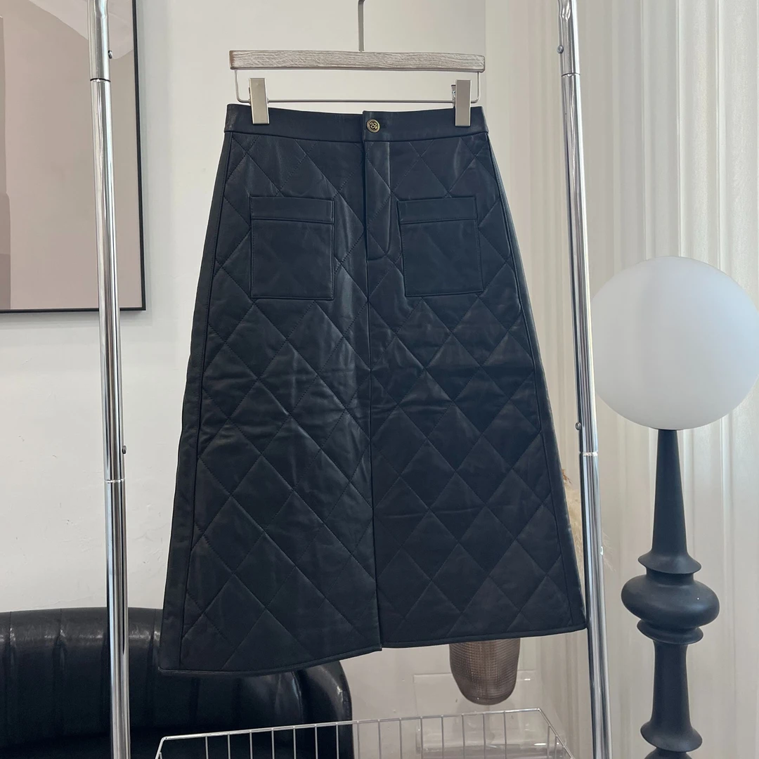 CLOSOUL 设计师品牌 黑色绵羊皮半身皮裙 ganjue买手店