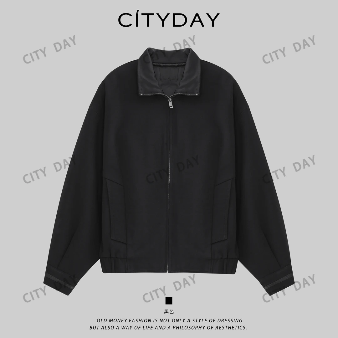 CityDay【楠哥】精仿醋面时代金属中性老钱立体裁剪夹克外套 1065