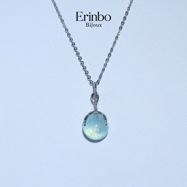 链子925银 “水形物语”S925银水珠形大海蓝时尚设计感锁骨链项链