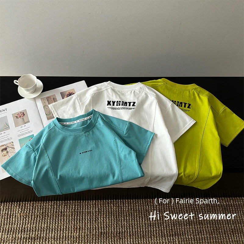 【升级款】儿童夏季冰爽索罗娜短袖韩版拼接百搭T恤棉质中大童T恤