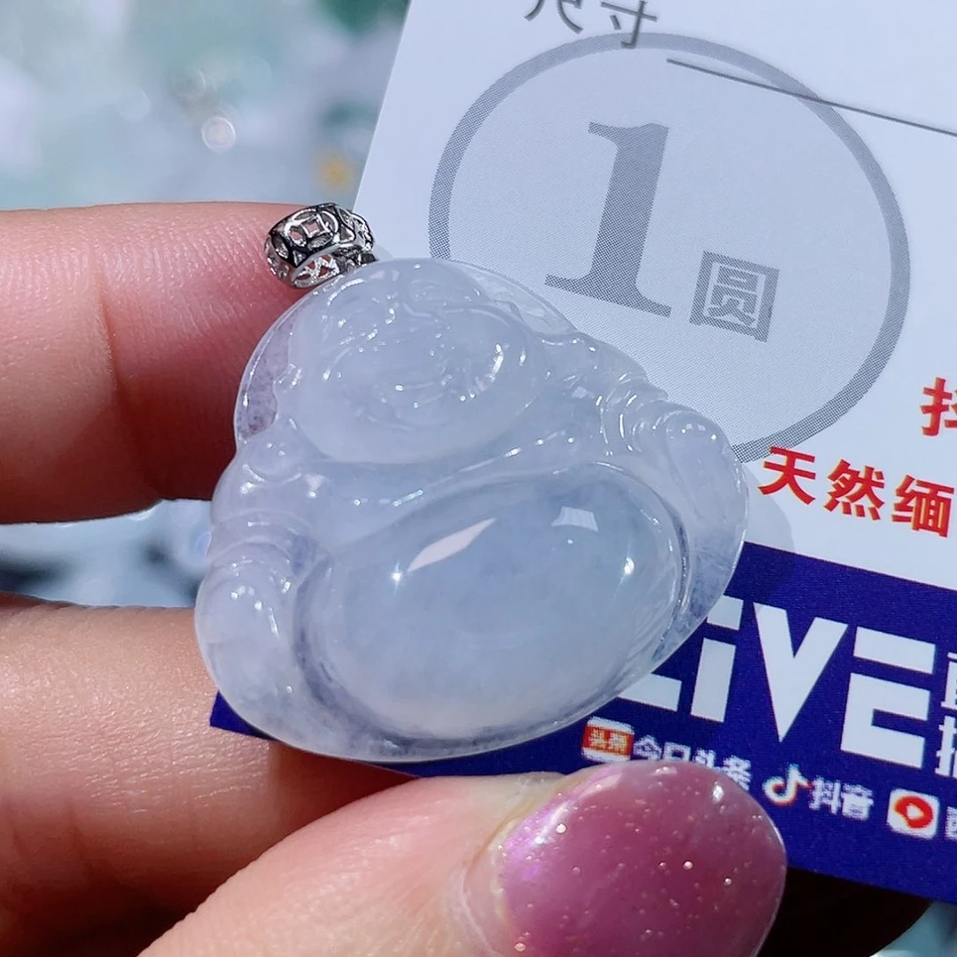 翡翠银S925镶嵌颈饰佛公
