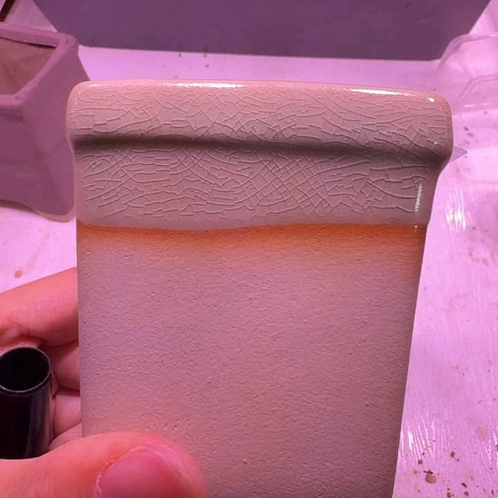 盆32，方冰裂素陶双拼色，闲置处理不介意的拍！