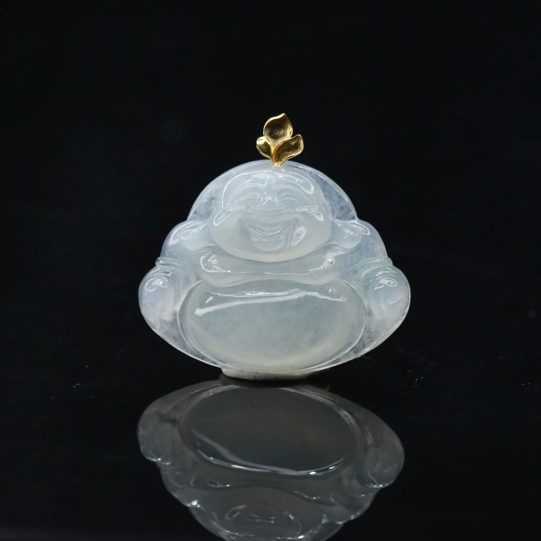 FC36天然缅甸翡翠A货18k佛公/500648/保利厦门拍卖