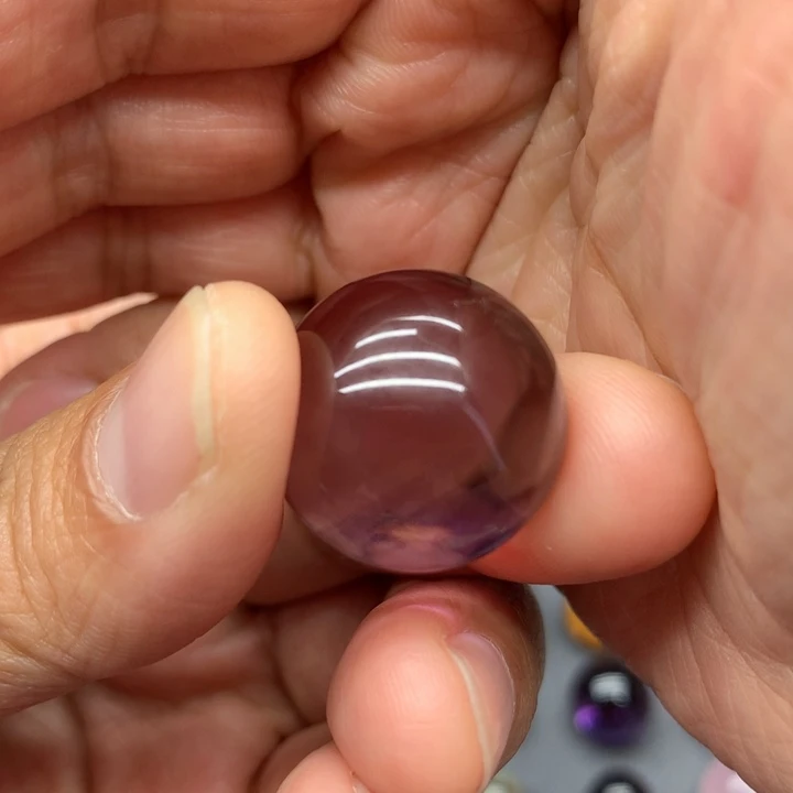 【闪购商品】紫晶球20.7mm打孔定制不退不换未镶嵌水晶静**?