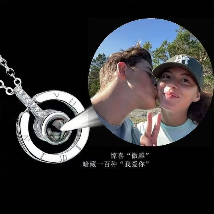 坠链均足银锆石 女友情人节礼物定制亲爱的记忆999银科技表达爱意