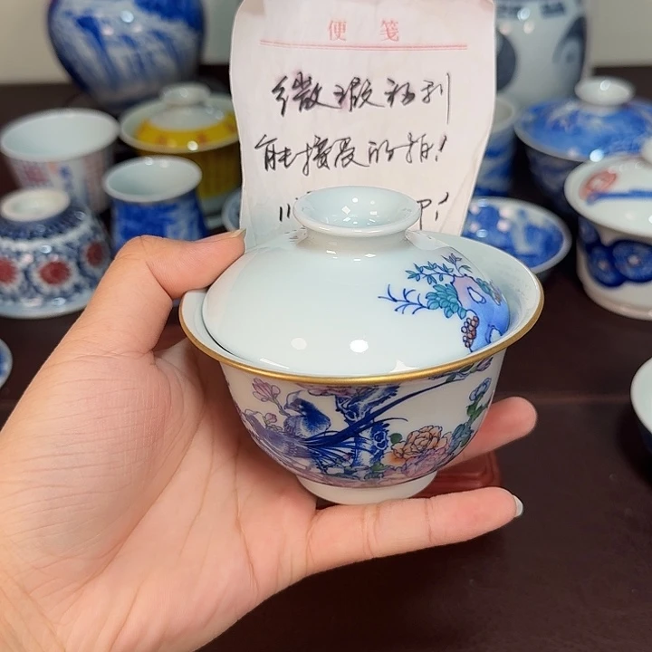 杯现代景德镇陶瓷盖碗