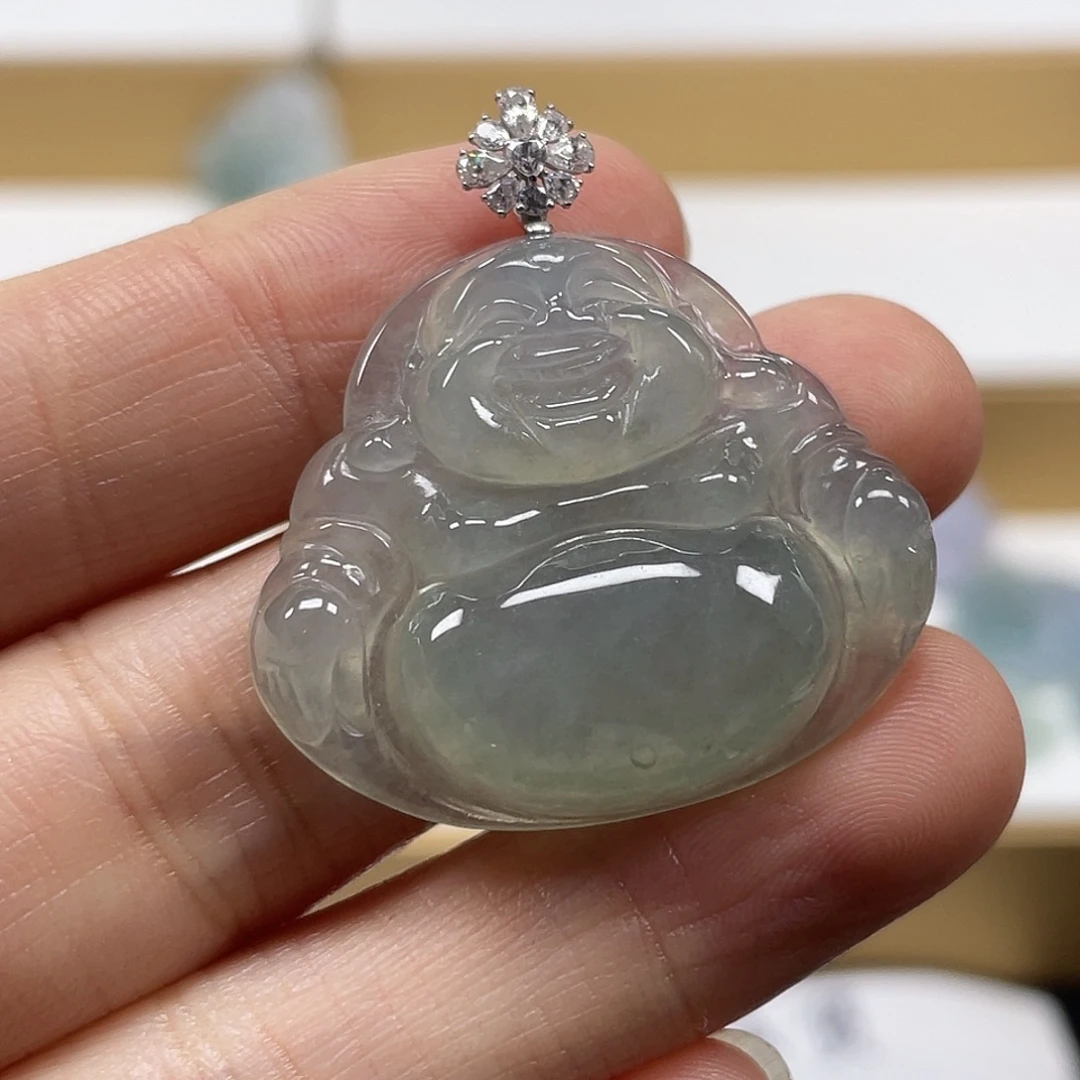 翡翠未镶嵌颈饰天然翡翠佛公吊坠一件5号