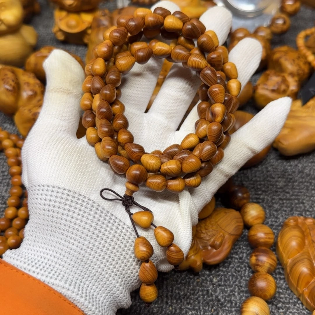 柏木（崖柏）太行崖柏板根8✖️1.0水滴108颗微瑕款