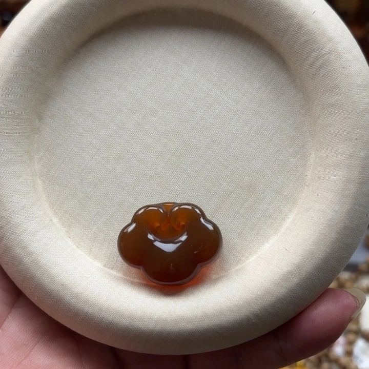 琥珀未镶嵌手串棕珀如意单枚