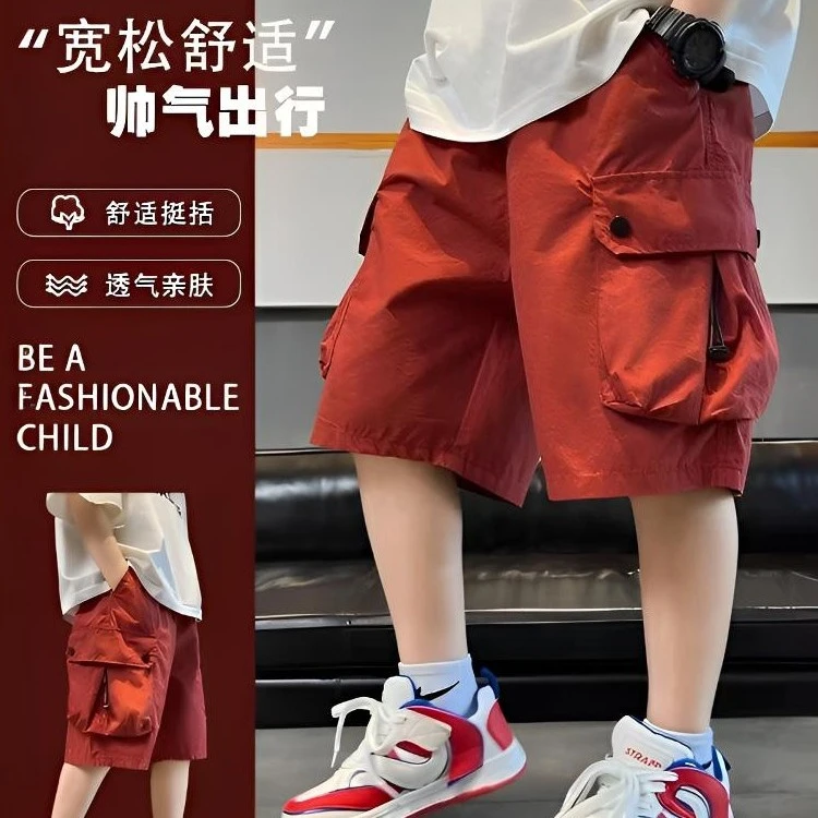 【纯棉】男童工装短裤夏季薄款中大童夏装男孩宽松休闲五分裤