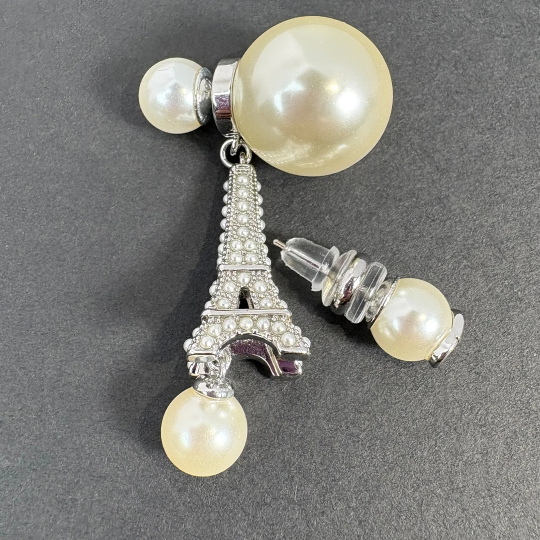 铜合金耳饰 925银针珍珠时尚设计感百搭035