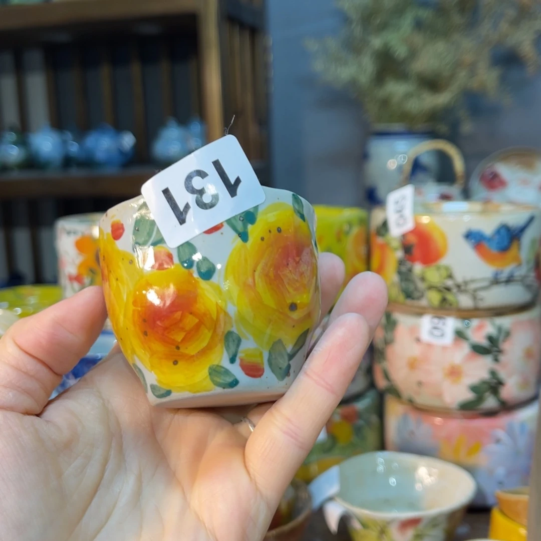 杯素浅陶瓷手工手绘