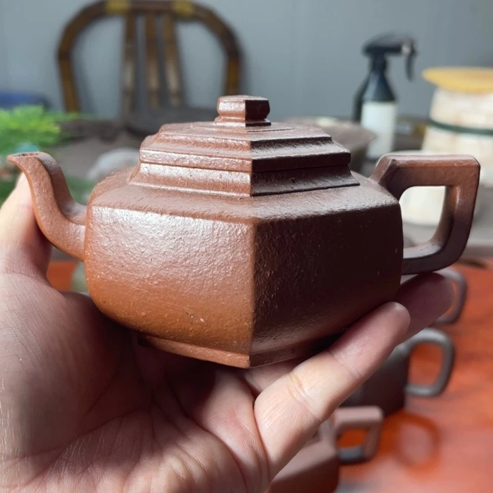 茶壶紫砂雪华，小红泥