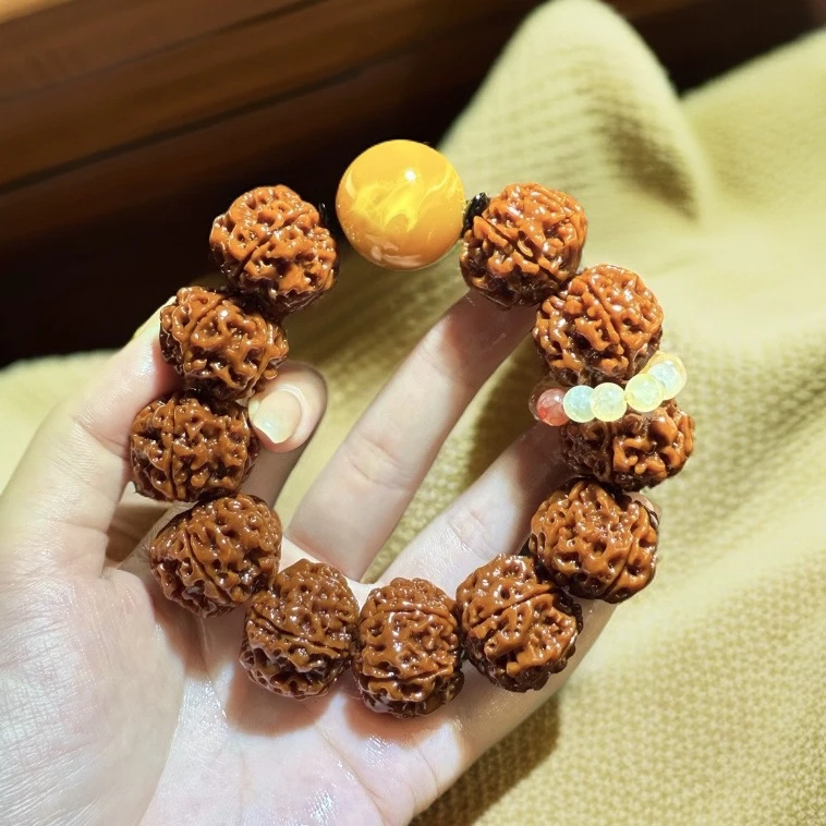 五瓣玉华满蜂窝双龙22mm（黄跑环）