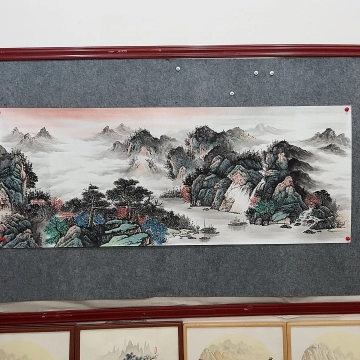 国画手绘国画云峰千里秀