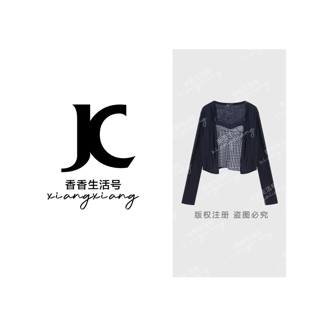 【香香严选】“艺术旅途”2025秋季新款欧若风两件套上衣2086