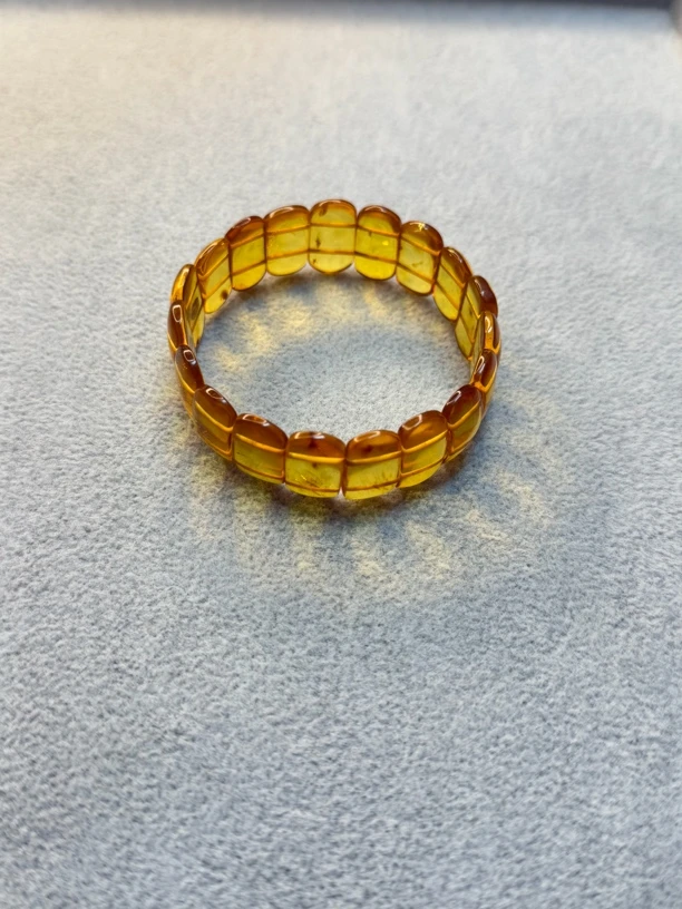 非金属树脂手镯 天然树脂椭圆茶色手镯13g+