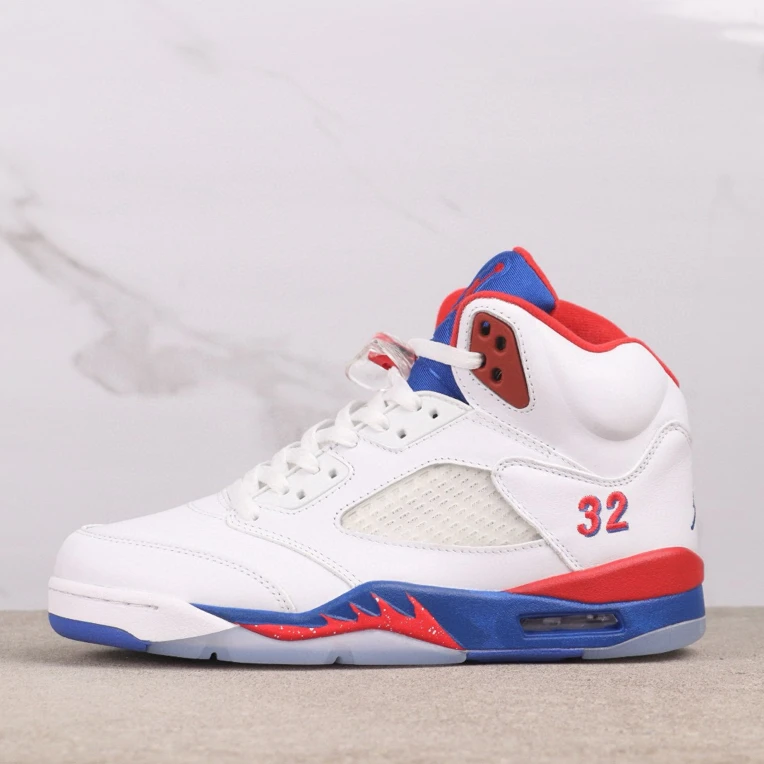 AJ5高帮白蓝红男鞋透气运动鞋篮球鞋男款休闲老爹鞋男子跑步鞋男