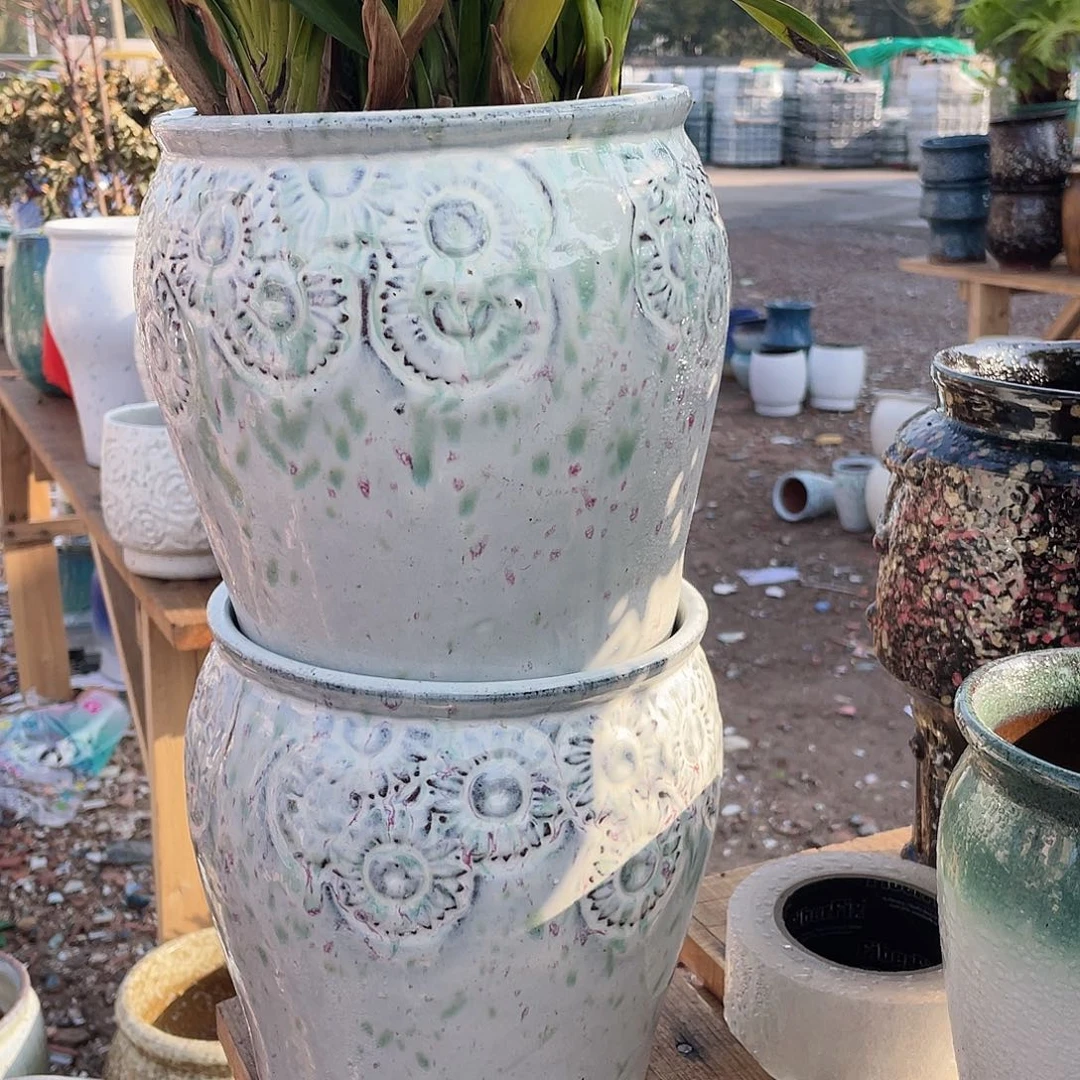 红陶王嫂花盆0216-b422