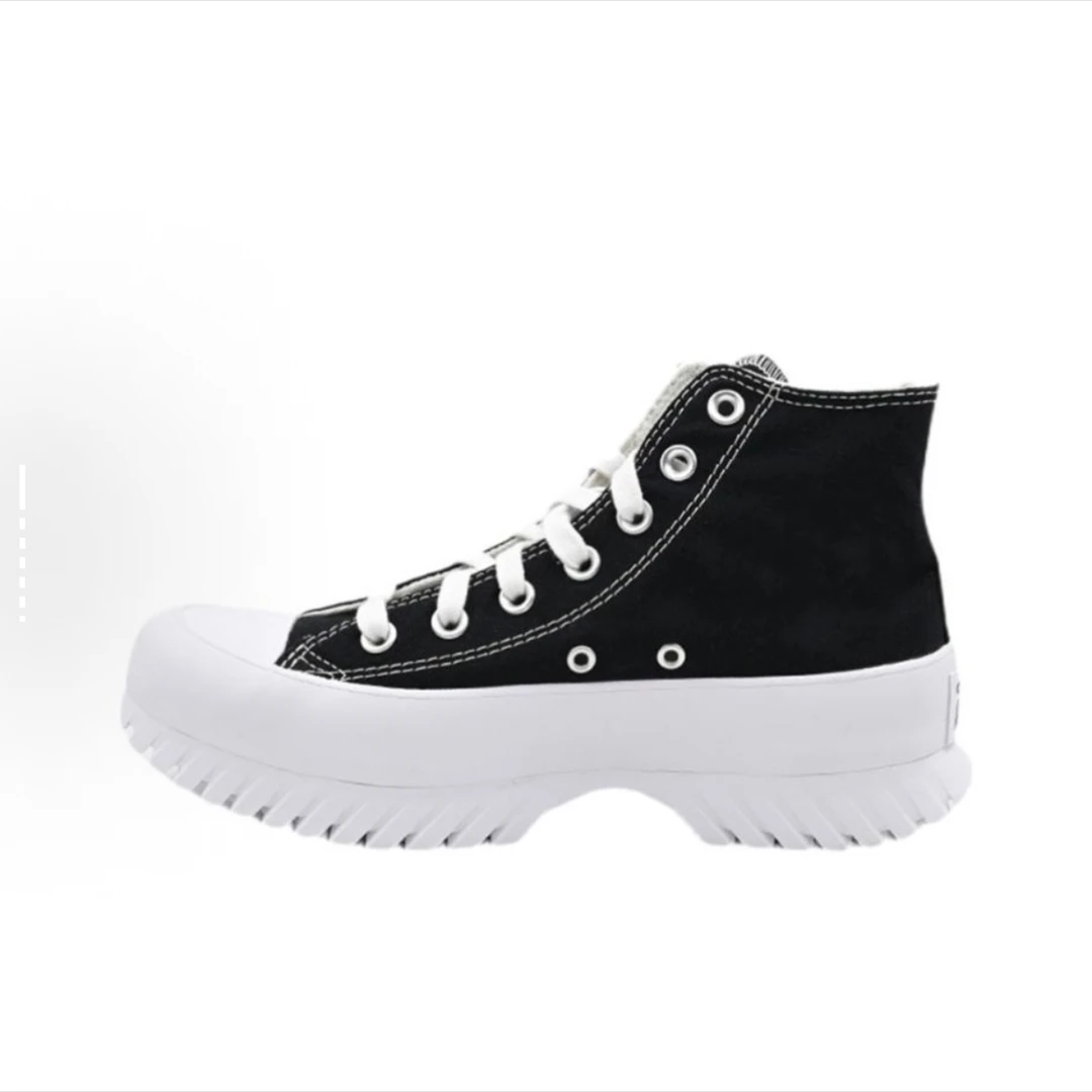 Converse匡威厚底简约 高帮 帆布鞋 男女同款 黑色A00870C