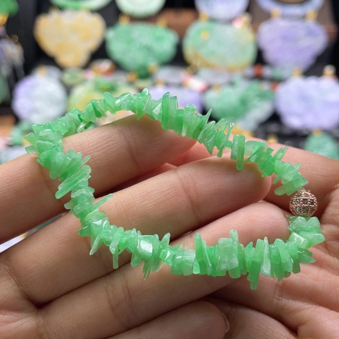 翡翠未镶嵌手串代编织