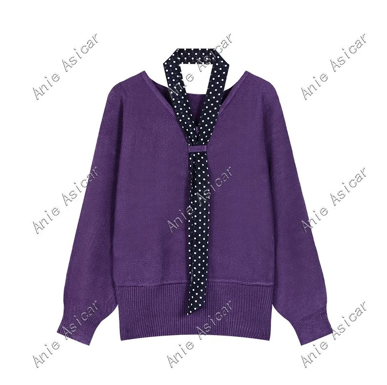 B Q3332-A 洋气长袖针织衫女2025年秋季新款显瘦百搭气质减龄上衣