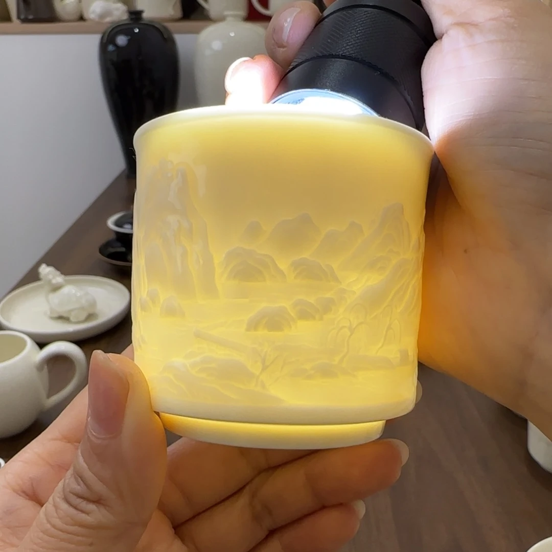 微瑕万里江山杯不发礼盒