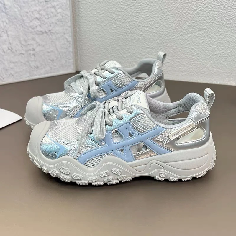 2025新款厚底网面透气老爹鞋女夏季外穿时尚百搭休闲运动鞋女鞋潮