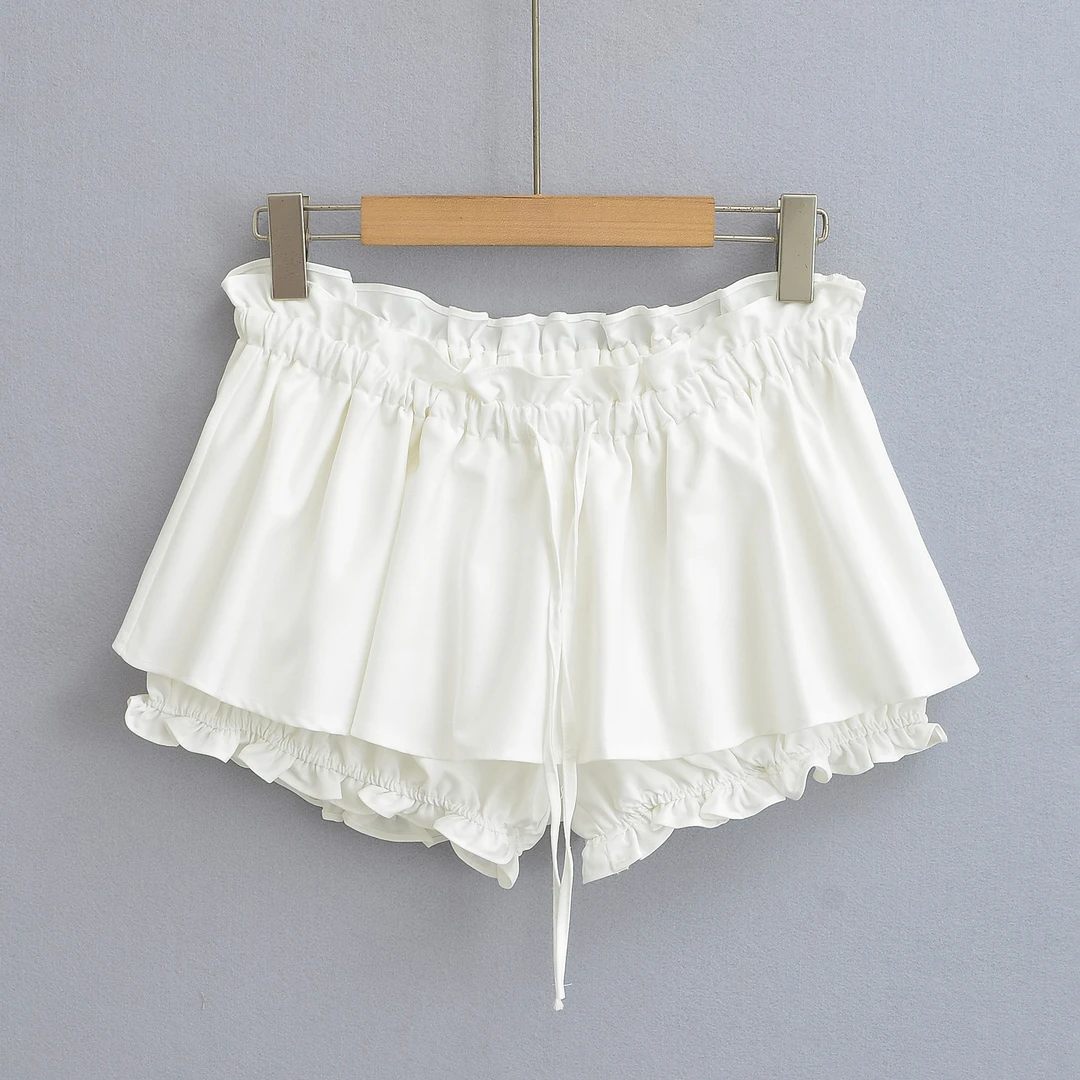 欧美风新款甜美风A字蓬蓬蛋糕半身裙防走光花边包臀短裙