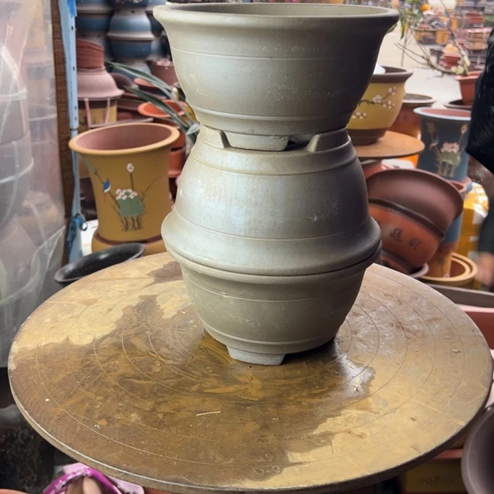 紫砂宜兴紫砂花盆20富贵一组三个